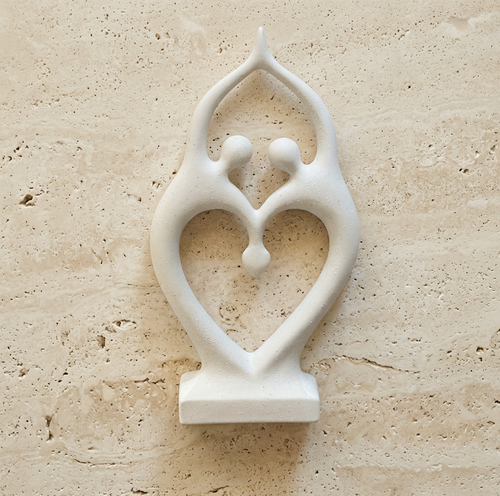 Modernist Dancing Couple Heart Sculpture