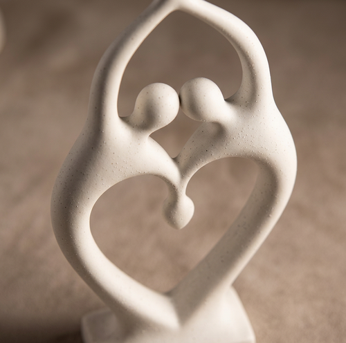 Modernist Dancing Couple Heart Sculpture