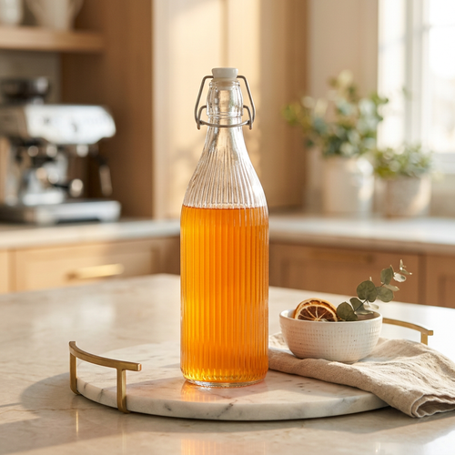 Elegant Glass Swing-Top Bottle with Airtight Wire Stopper