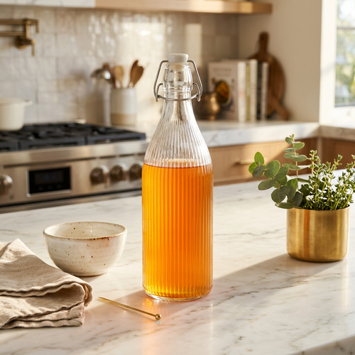 Elegant Glass Swing-Top Bottle with Airtight Wire Stopper