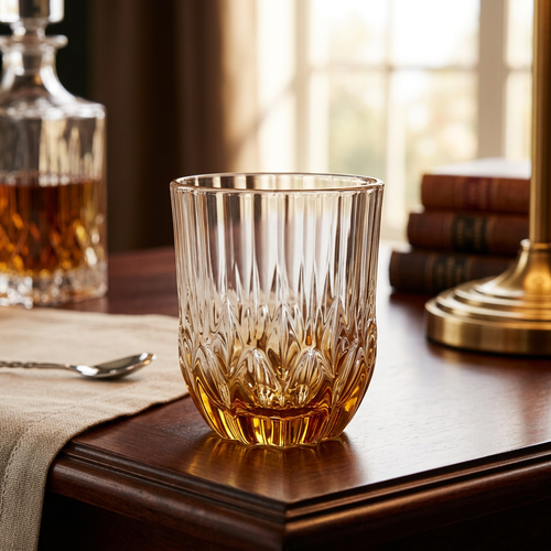 Amber Textured Glass Tumbler Set of 6