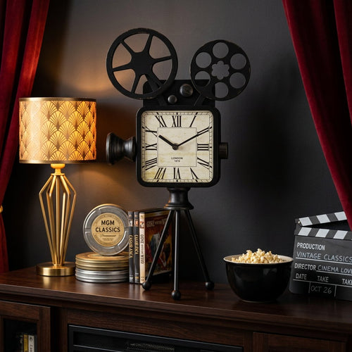 Retro Movie Projector Tripod Clock