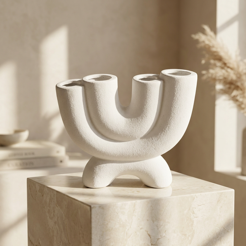 Sculptural U-Shape Centerpiece Vase