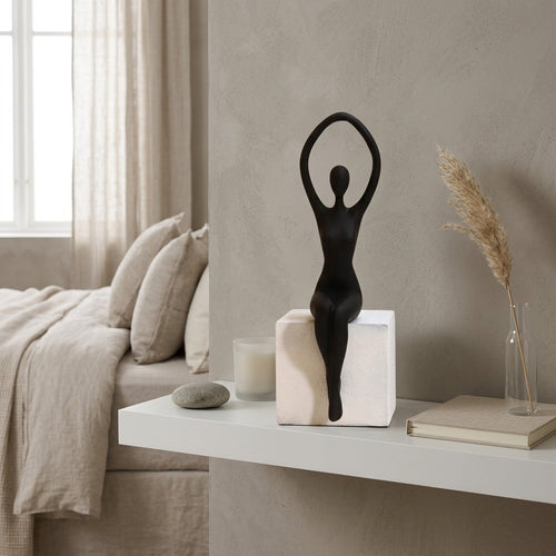 Elegant Praise Abstract Seated Figure Sculpture