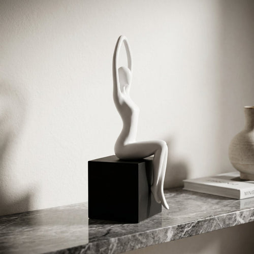 Elegant Praise Abstract Seated Figure Sculpture