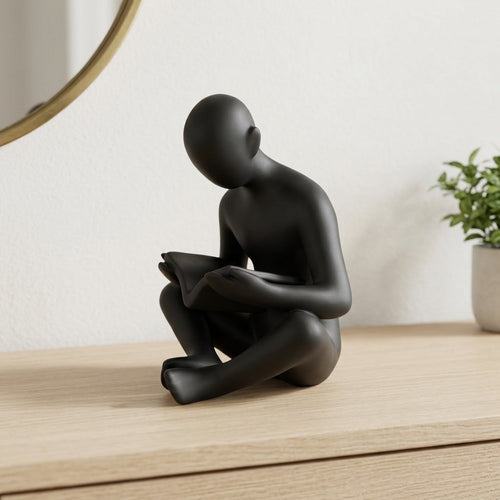 Avid Reader Abstract Sitting Sculpture