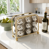 Modern Gold & Silver Metallic Rectangular Napkin Holder