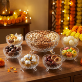 Elegant Glass Crystal Cascade Bowl Set of 7