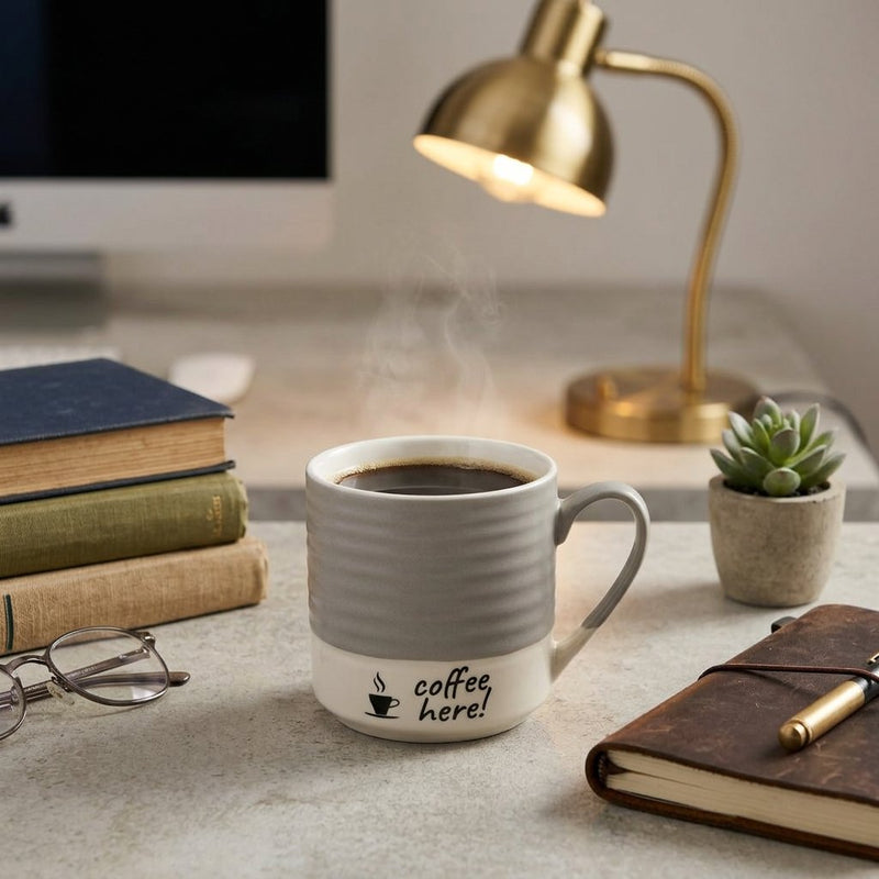 Elegant Two Tone Cafe Ceramic Coffee Mug