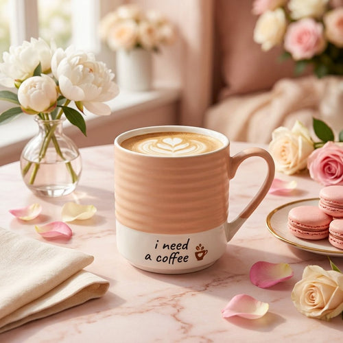 Elegant Two Tone Cafe Ceramic Coffee Mug