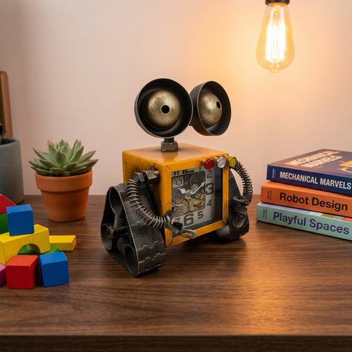 Vintage Metal Robot Desk Clock