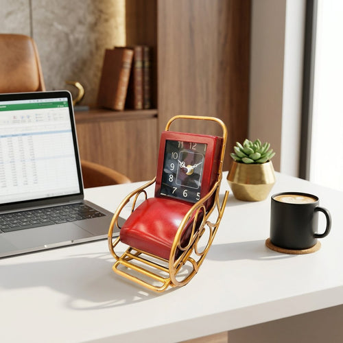 Vintage Rocking Chair Tabletop Clock