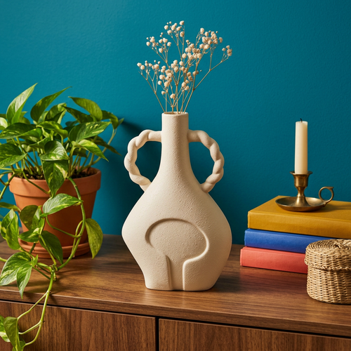 Elegant Dual Twisted Handle Vase