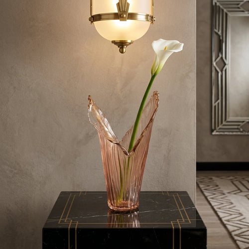 Elegant Peach Glass Accent Vase