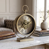 Vintage Antique Exposed Gear Desk Clock