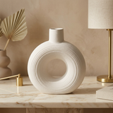 Chalk White Hollow Accent Vase