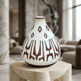 Minimalist Tribal Textured Bulbous Pattern Vase
