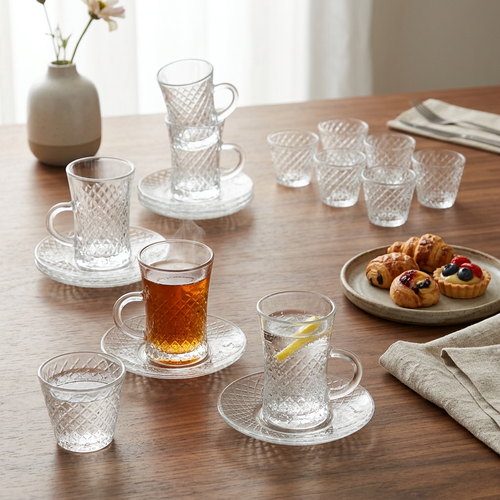 Royal Design Premium Glass Kava & Tea Set 18 Piece