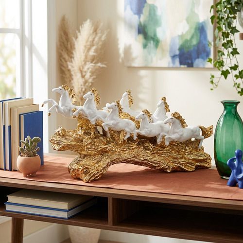 Imperial 7 Galloping Horses Prosperity Sculpture