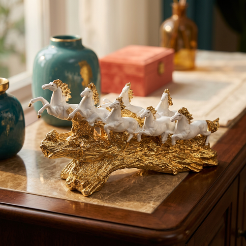 Imperial 7 Galloping Horses Prosperity Sculpture
