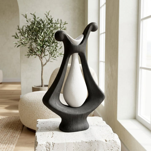 Black & White Abstract Frame Vase