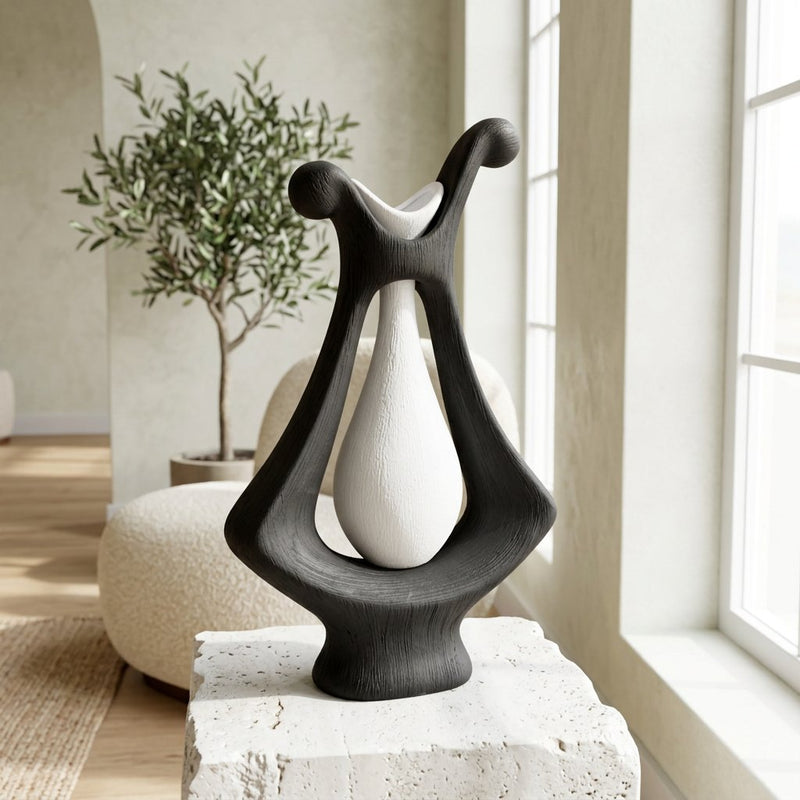 Black & White Abstract Frame Vase
