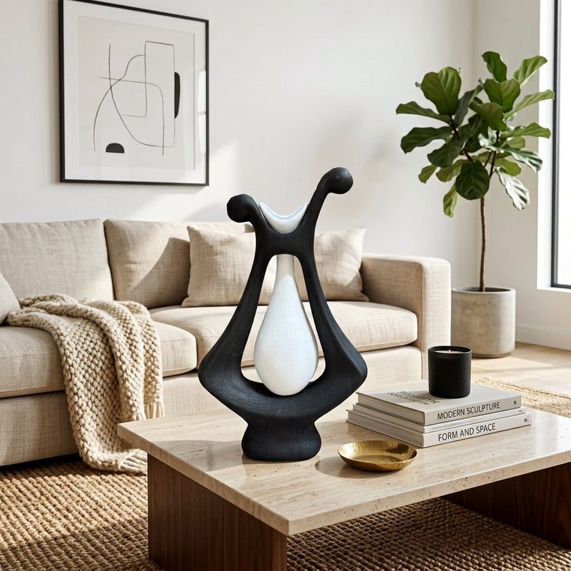 Black & White Abstract Frame Vase