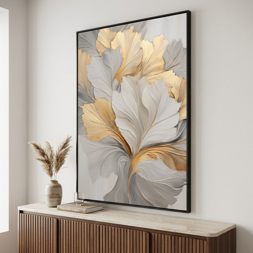 Elegant Golden Bloom Textured Artwork