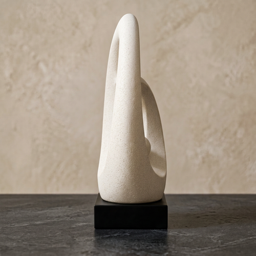 Abstract White Cradled Sphere Showpiece