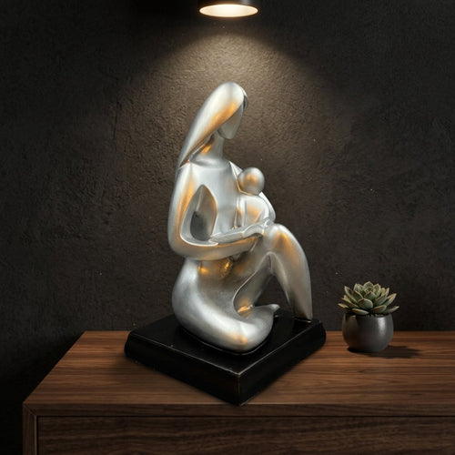 Abstract Motherhood Silver Figurine