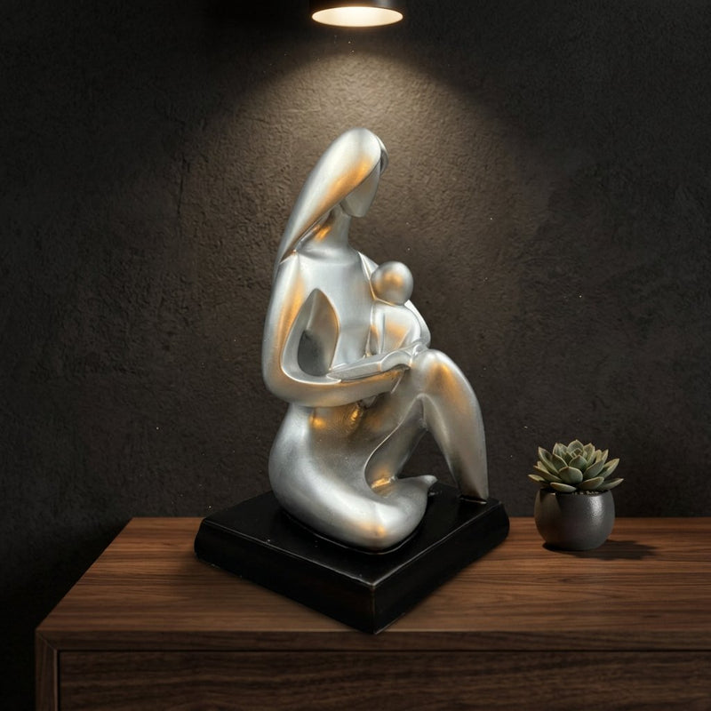 Abstract Motherhood Silver Figurine