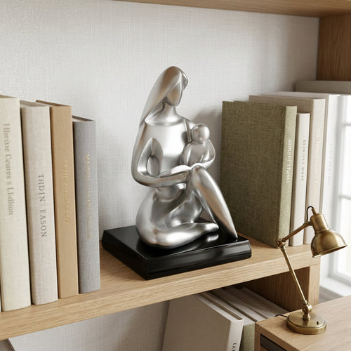 Abstract Motherhood Silver Figurine