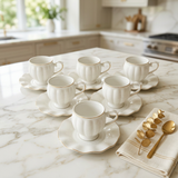 Elegant Blossom Petal Cup & Saucer Set 12 Piece