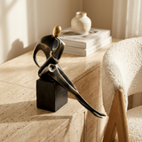 Elegant Saxophonist Abstract Bronze Figurine