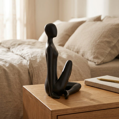 Seated Yogi Abstract Meditating Female Sculpture