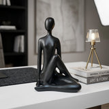Seated Yogi Abstract Meditating Female Sculpture