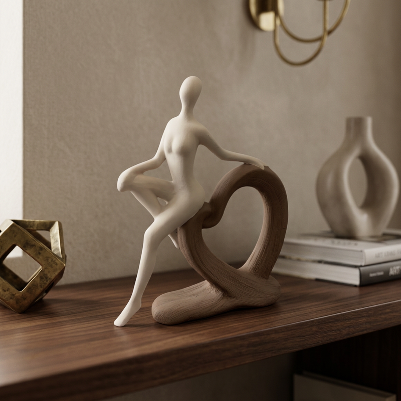 Elegant Heart Bound Modern Figurine