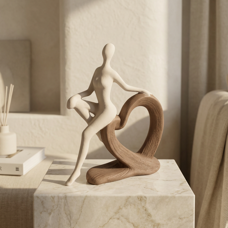 Elegant Heart Bound Modern Figurine