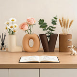 Elegant "LOVE" Sculptural Ceramic Vase Set 4 Piece