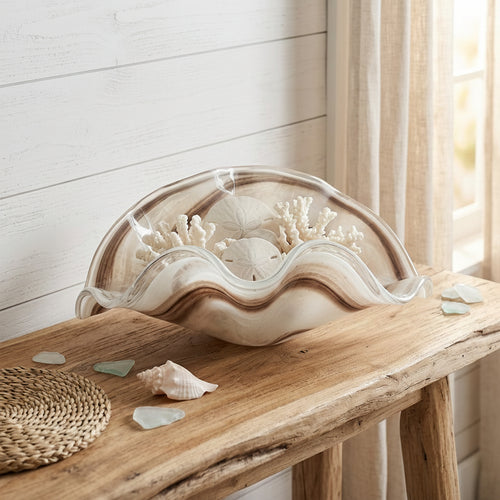 Abstract West Swirl Glass Ripple Centerpiece