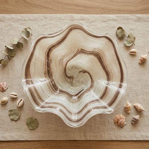 Abstract West Swirl Glass Ripple Centerpiece