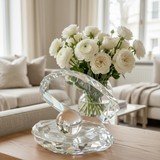 Elegant Crystal Oyster Shell Decorative Showpiece