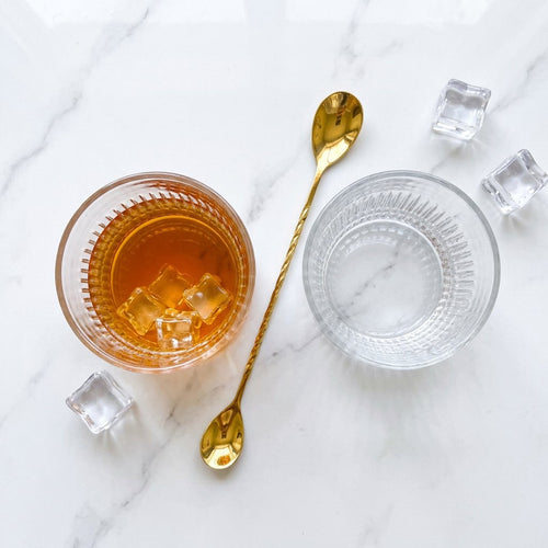 Elegant Ribbed Whiskey Glass Set of 6