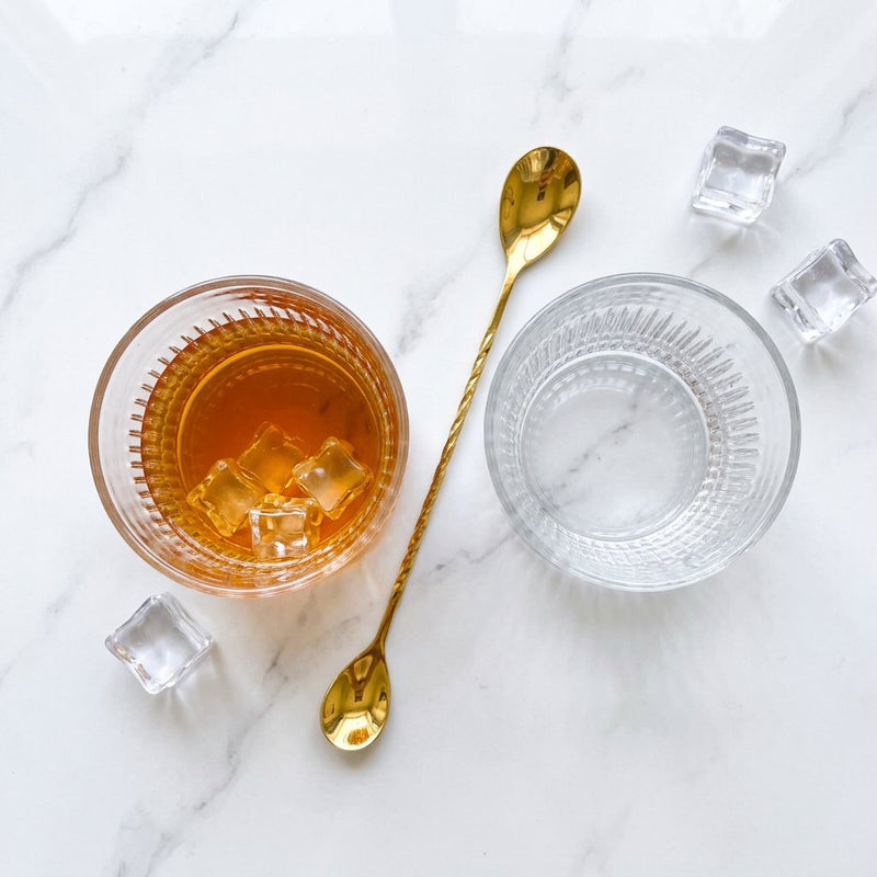 Elegant Ribbed Whiskey Glass Set of 6