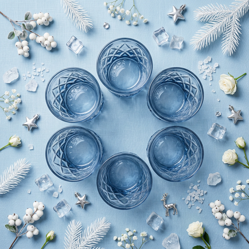 Midnight Diamond Textured Rocks Glass Set of 6