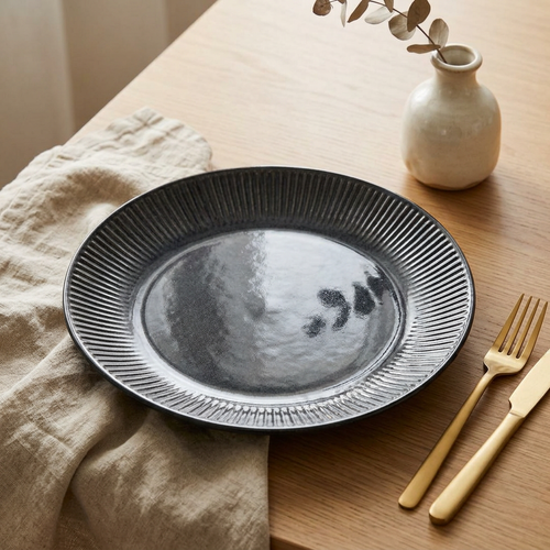 Dark Slate Grey Ceramic Dinner Plate 10.5 Inch
