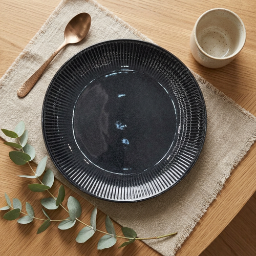 Dark Slate Grey Ceramic Dinner Plate 10.5 Inch