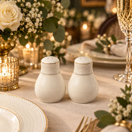Imperial Ivory & Gold Geometric Trim Dinner Set 39 Piece