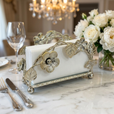 Dual-Tone Metallic Floral Arched Napkin Rack