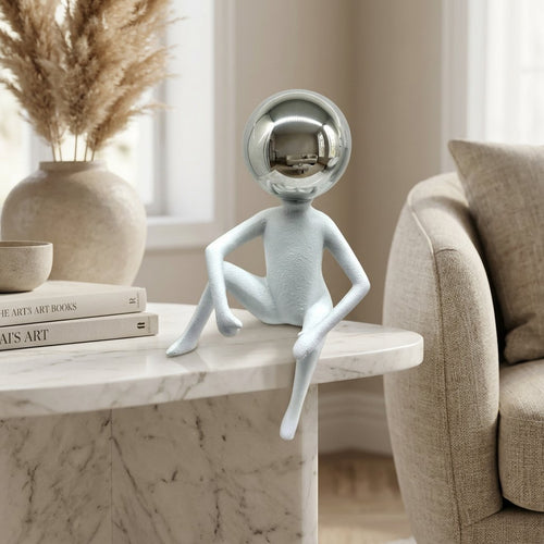 Elegant Reflective Thinker Modern Shelf Figurine